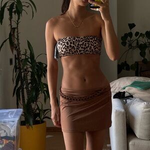 Victoria secret cheetah bandeau top & coverup skirt